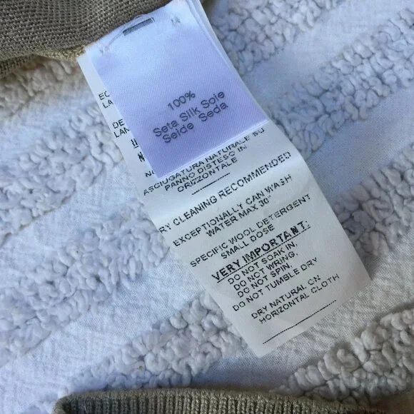 Debra C Beverly Hills Cardigan Sweater Ruffle Front Cropped Tan Size Medium Silk
